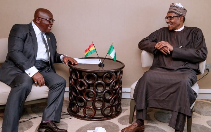 PRESIDENT MAHAMADU BUHARI(RIGHT) PRESIDENT NANA ADDO (LEFT)