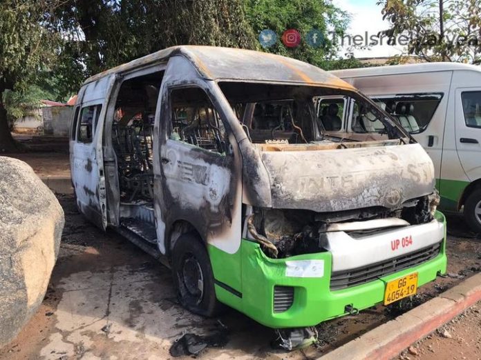 BURNT STC BUS AT HO STC STATION