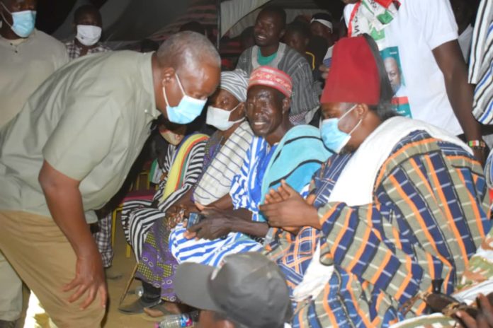 JOHN MAHAMA WITH PARAMOUNT CHIEF OF NANGODI