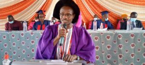 PRINCIPAL OF ST. JOHN BOSCO'S COLLEGE OF EDUCATION, PROF. JOSEPH AMIKUZUNO SPEAKING AT THE SCHOOL'S 16 MATRICULATION CEREMONY