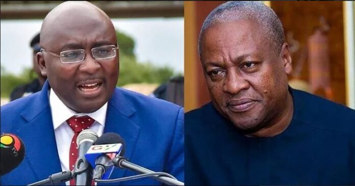 Dr. Mahamudu Bawumia (left) & John Dramani Mahama (right)