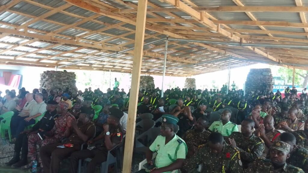 Personnel of various security agencies at the opening ceremony held at Nangodi