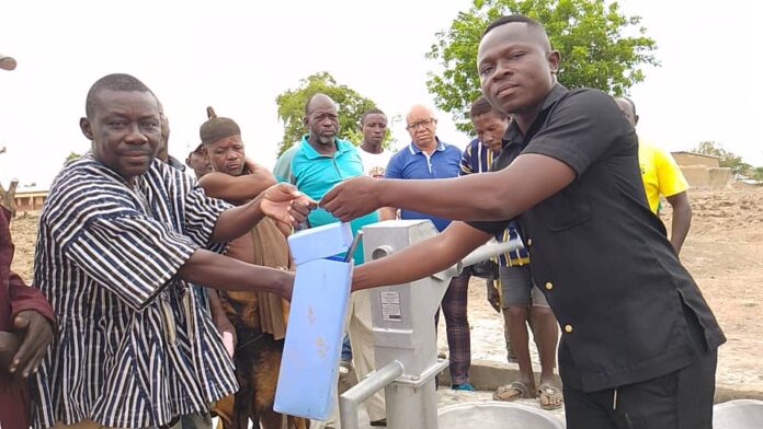 The borehole being handed over to the community at a short ceremony