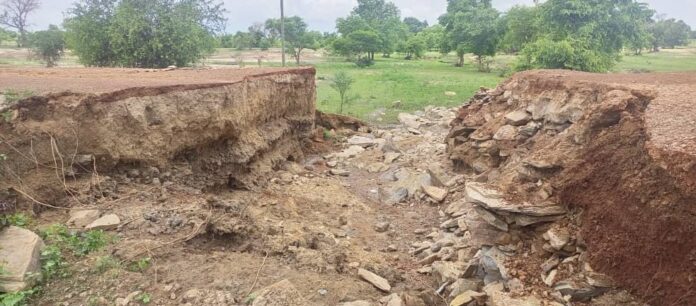 Main road linking Apuwongo to other communities washed away by rainfall