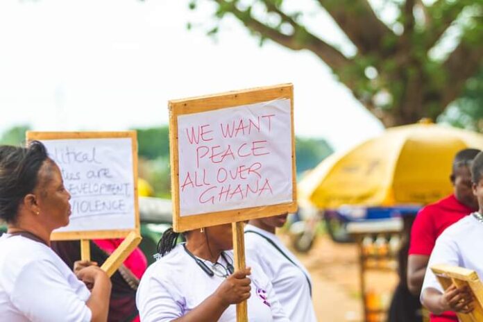 Placards displaced at the peace campaign