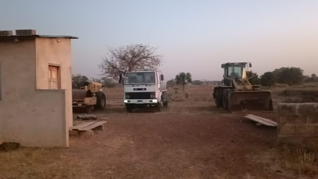 Bags of cement, iron rods and equipment left at the site to rot, some stolen